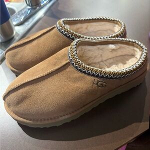 UGG Chestnut Suede Slippers with Plush Lining